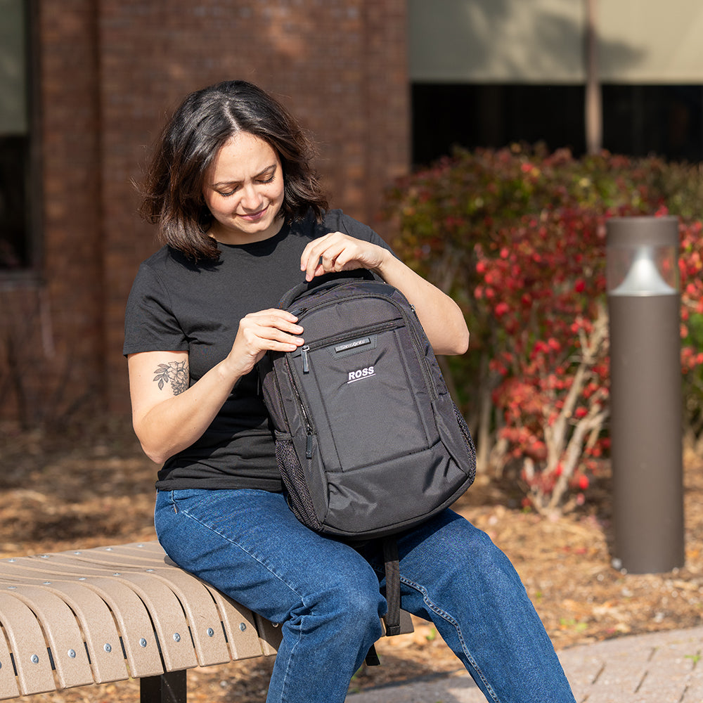 black mini backpack ross Ross Laptop Backpack – Ross Video Merch Store